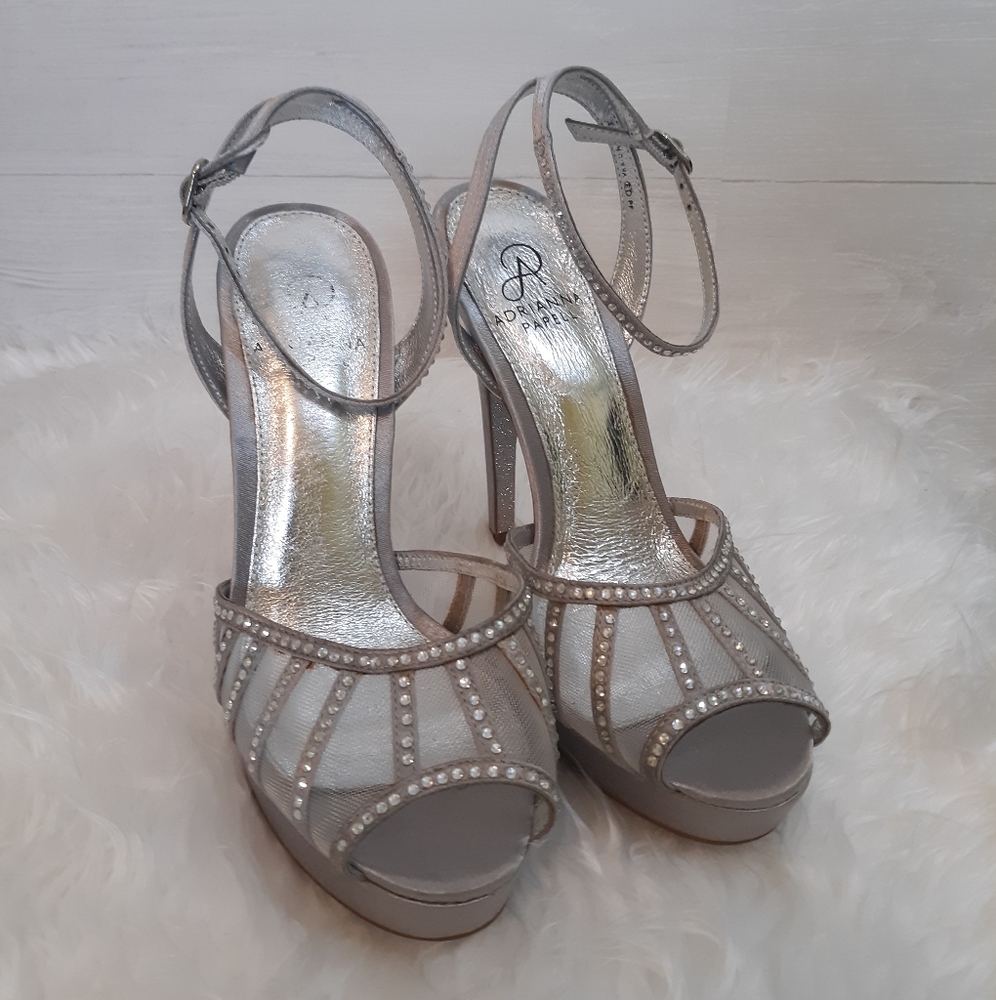 Adrianna papell rhinestone stilettos shoes 8.5 - Picture 7 of 8